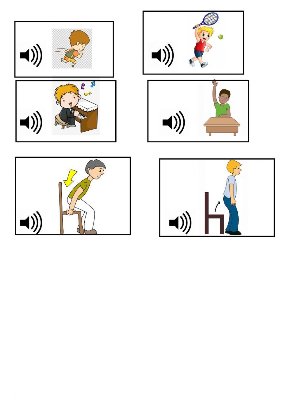 Actions online worksheet for kindergarten | Live Worksheets