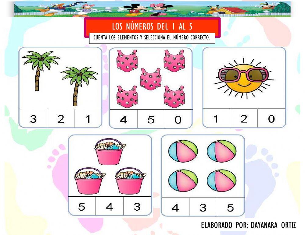 Los números del 1 al 5