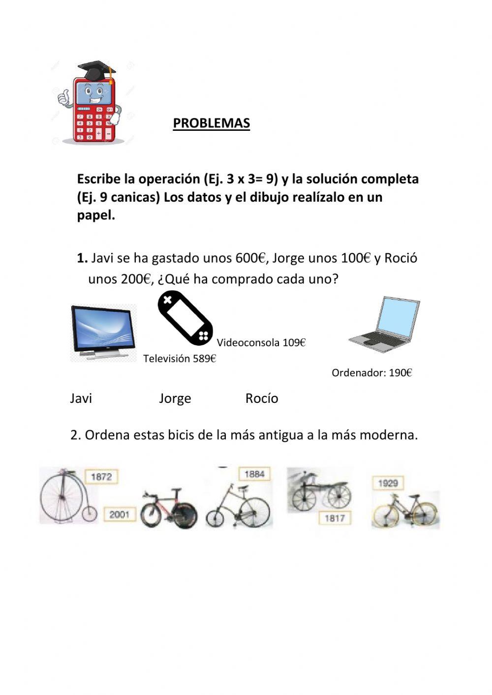 Problemas matemáticas 4º