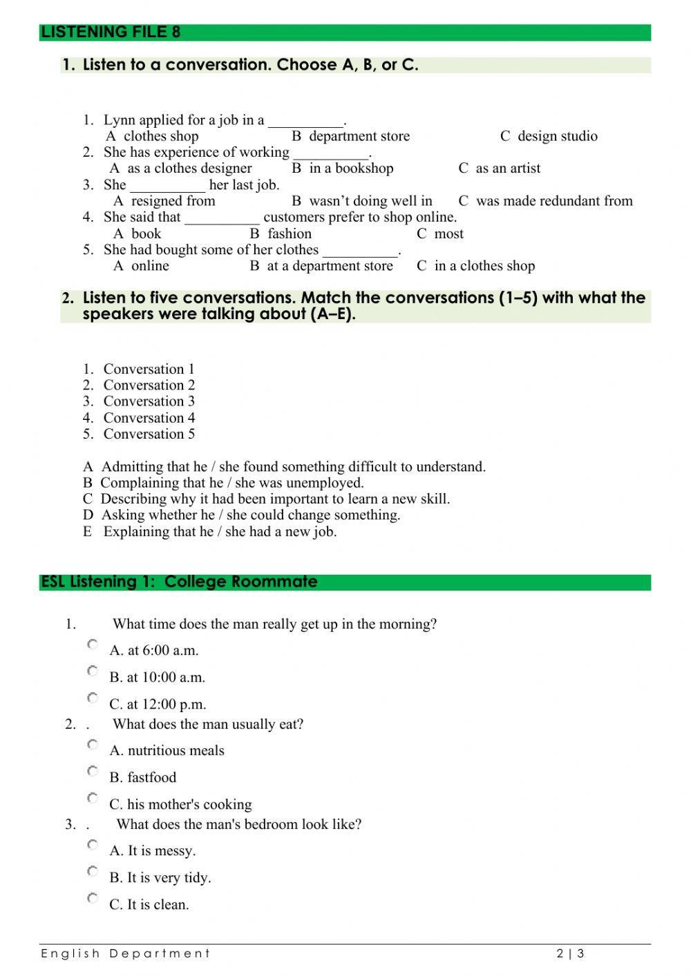 Listening G6EF-3rd term exams2020