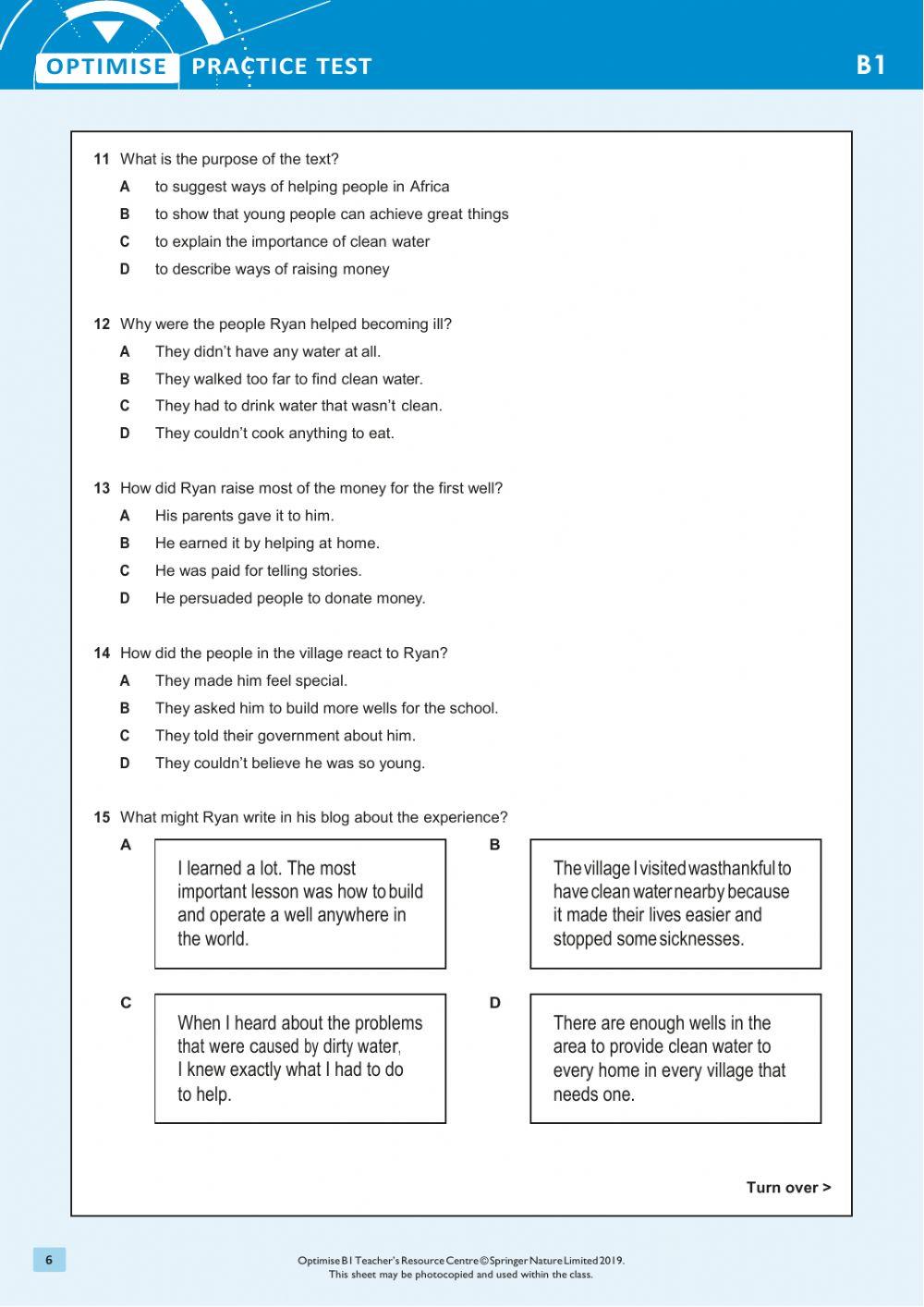 Pet reading part 1 online exercise for live worksheets