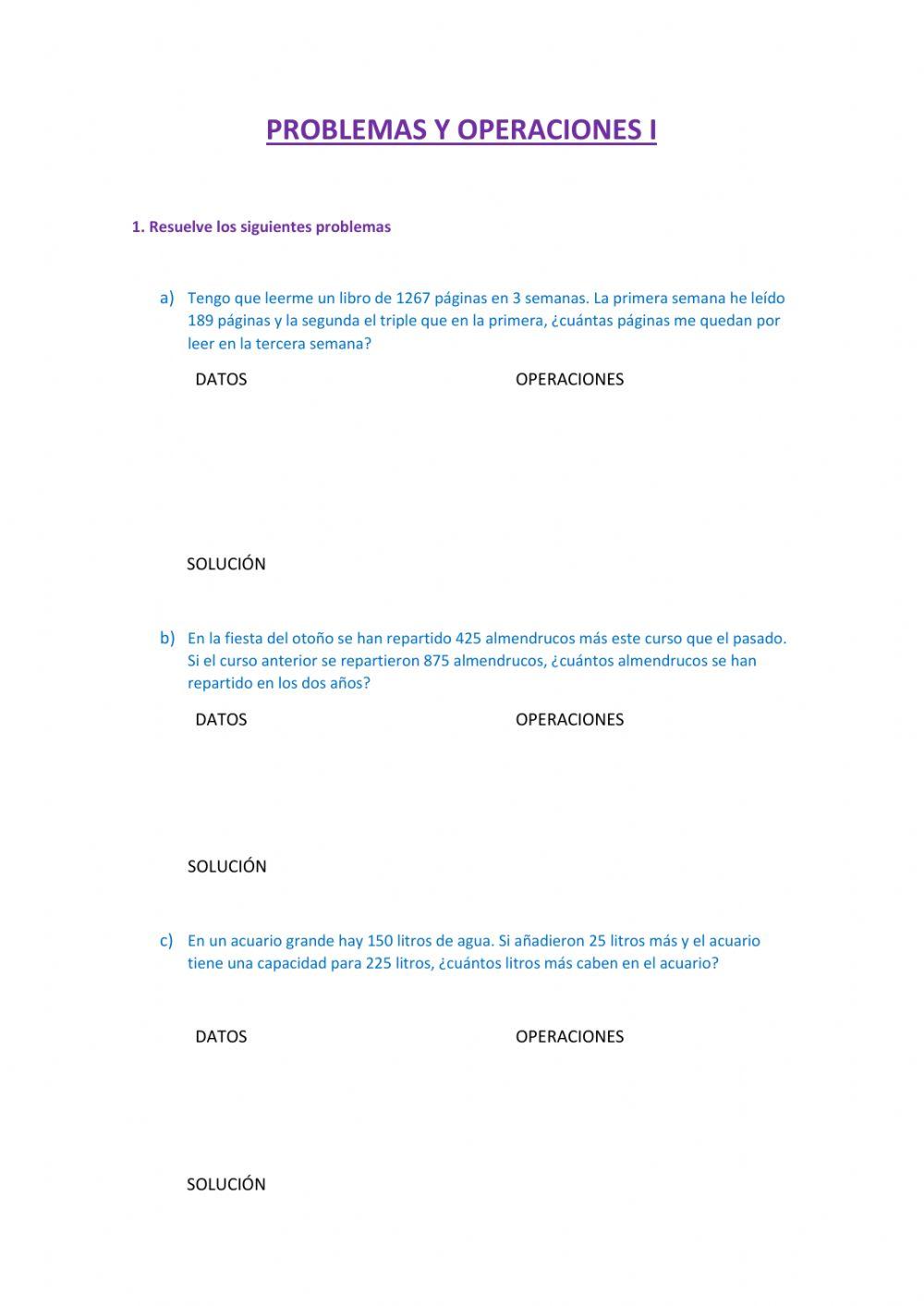 Problemas y operaciones