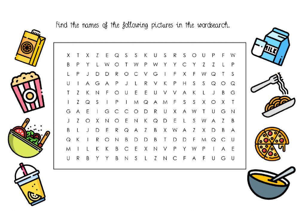 Food wordsearch