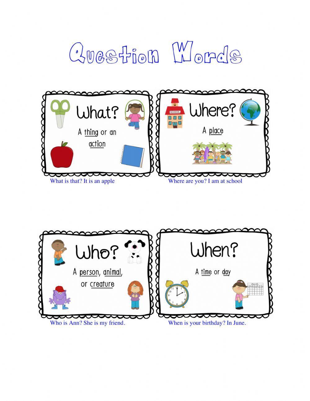 Question Words Review Question Words Review