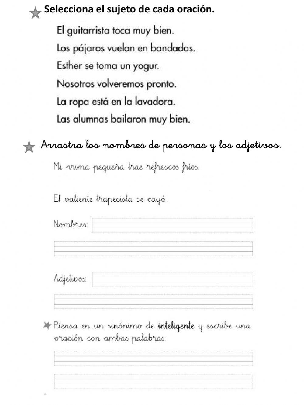 Cuestionario repaso 1º lengua