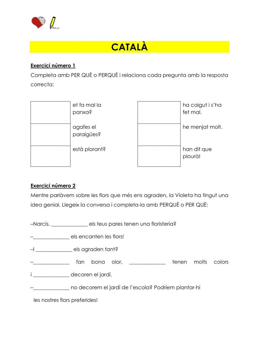 Fitxa- PER QUÈ O PERQUÈ