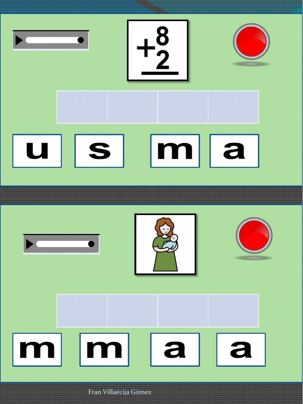 Escucha, habla y completa palabras