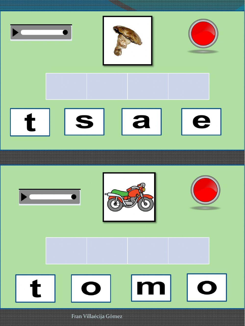 Escucha, habla y completa palabras