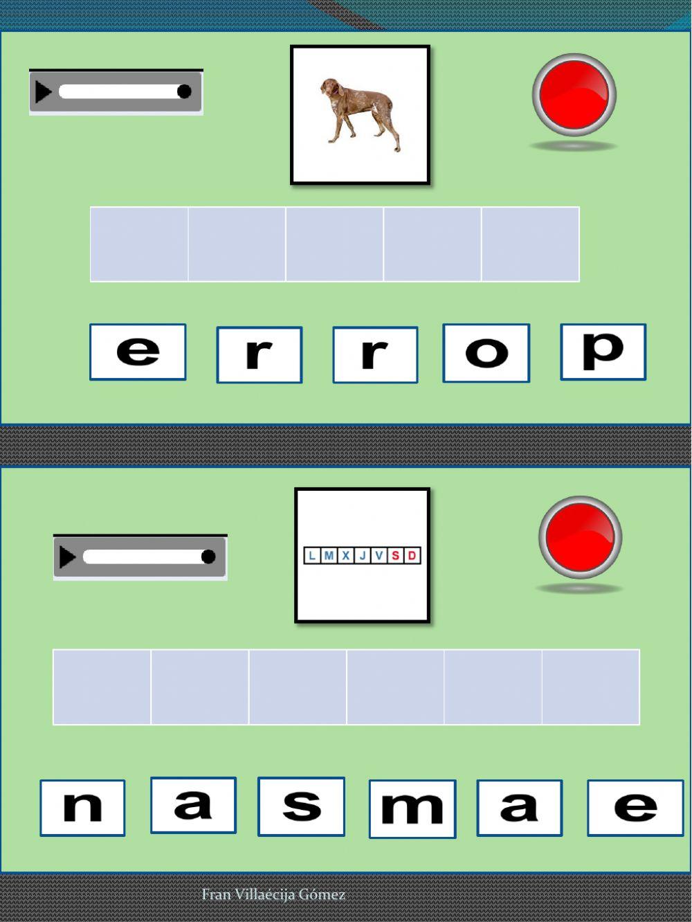 Escucha, habla y completa palabras
