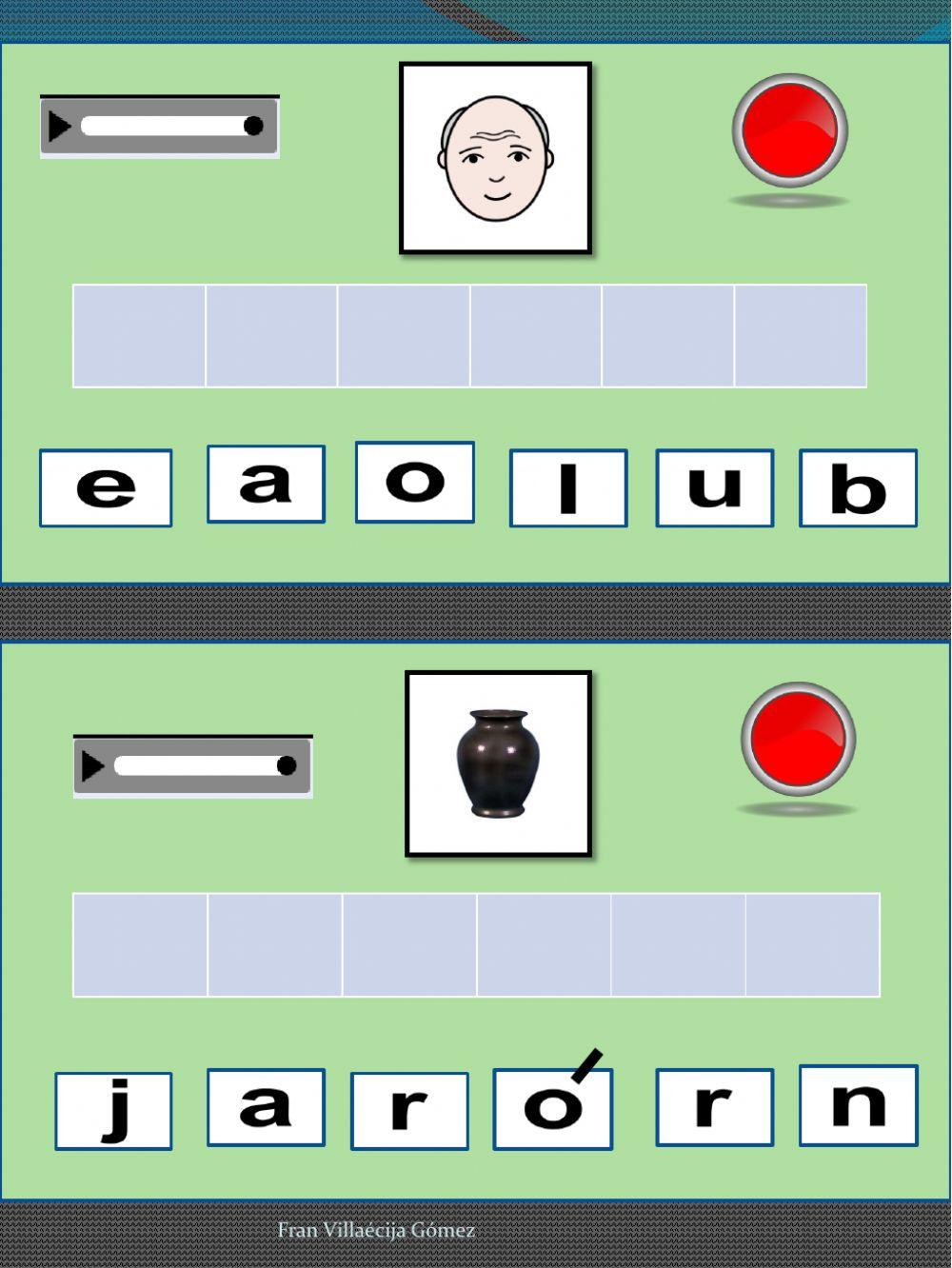Escucha, habla y completa palabras