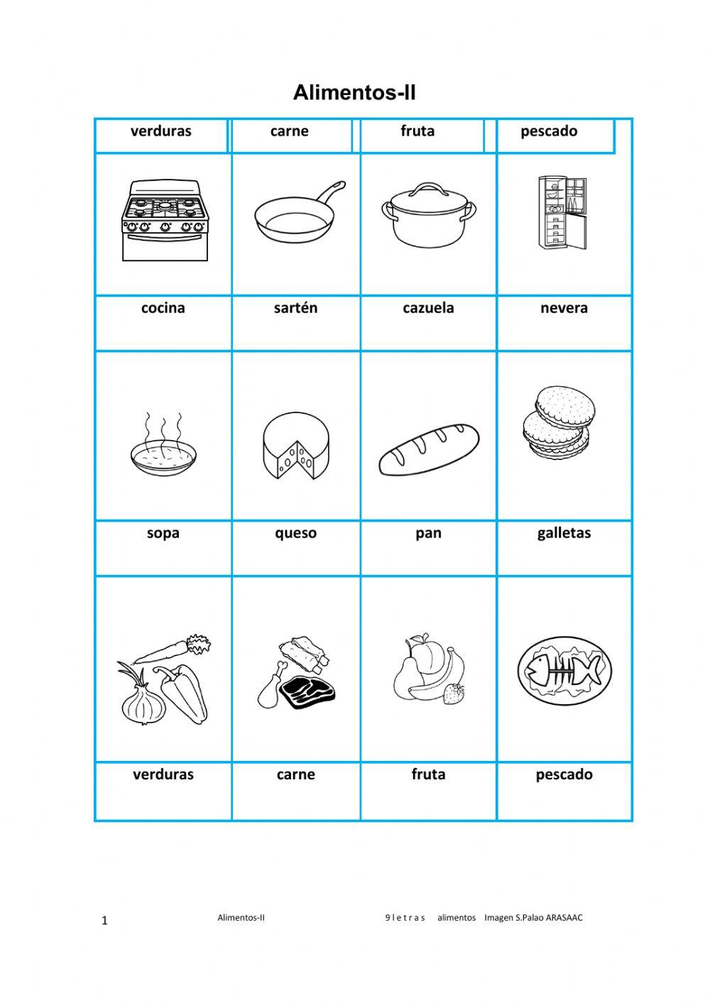 Vocabulario de alimentos-2