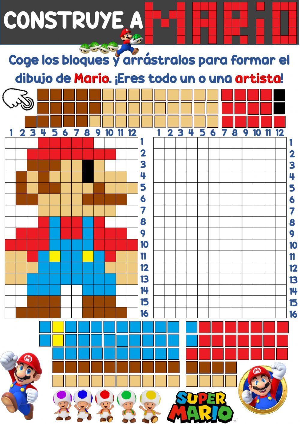 Dibuja y construye a Super Mario