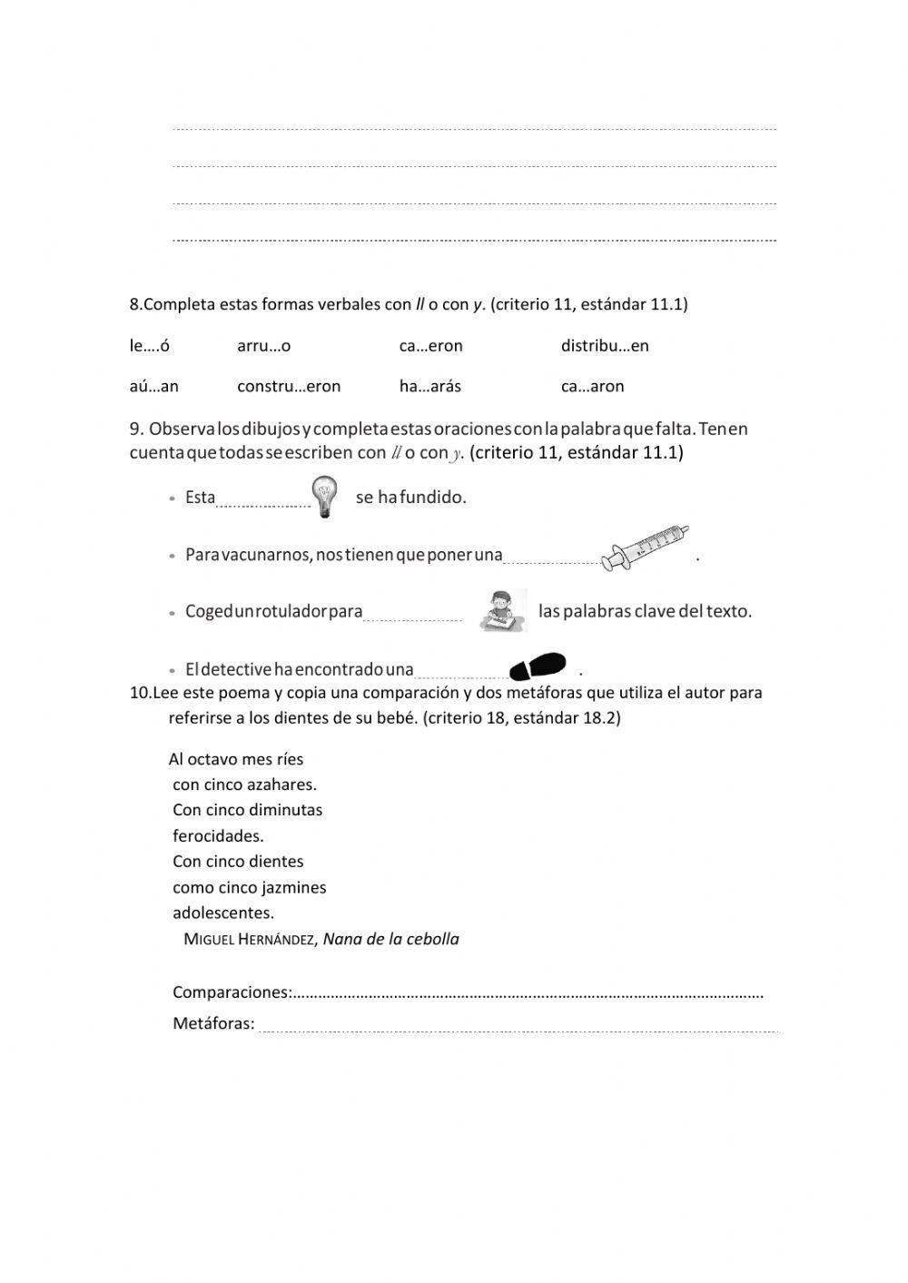 Control tema 9 lengua