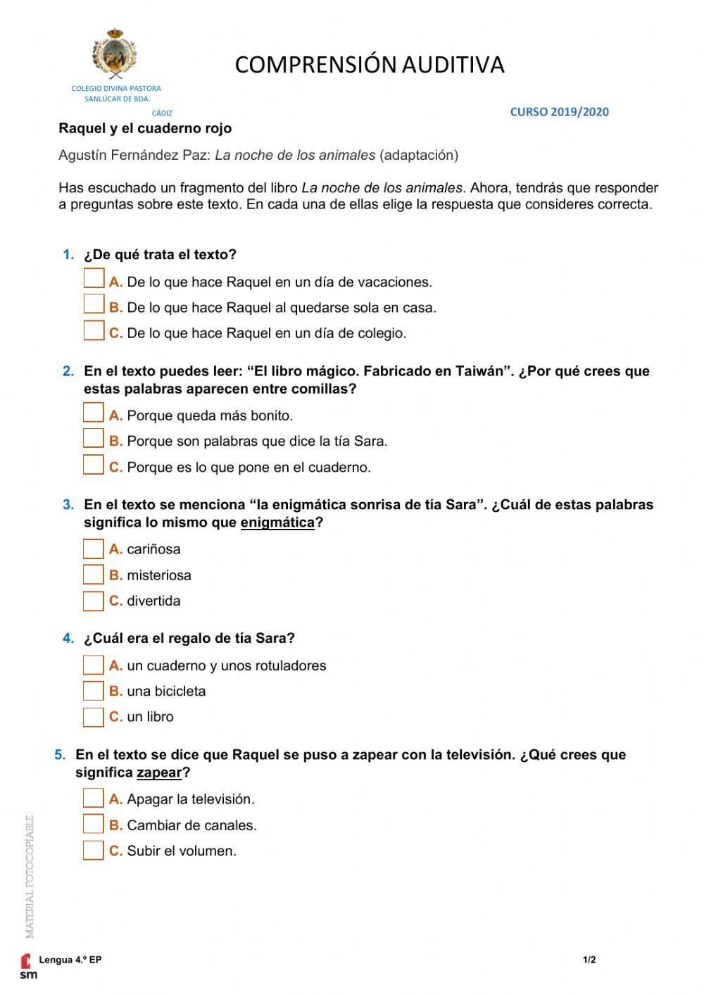 Comprensión auditiva