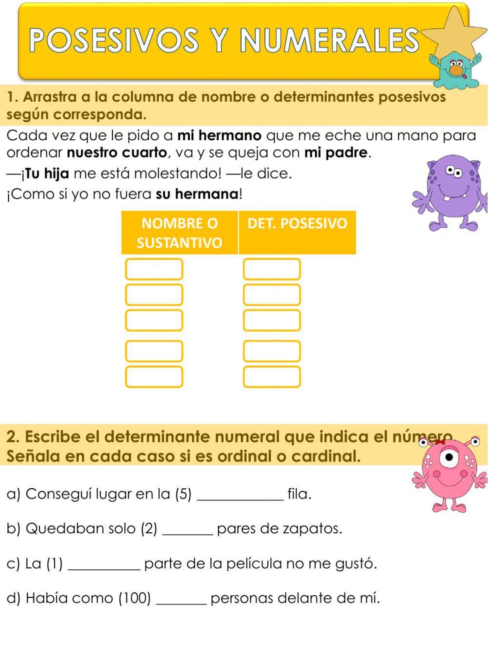 Posesivos y numerales