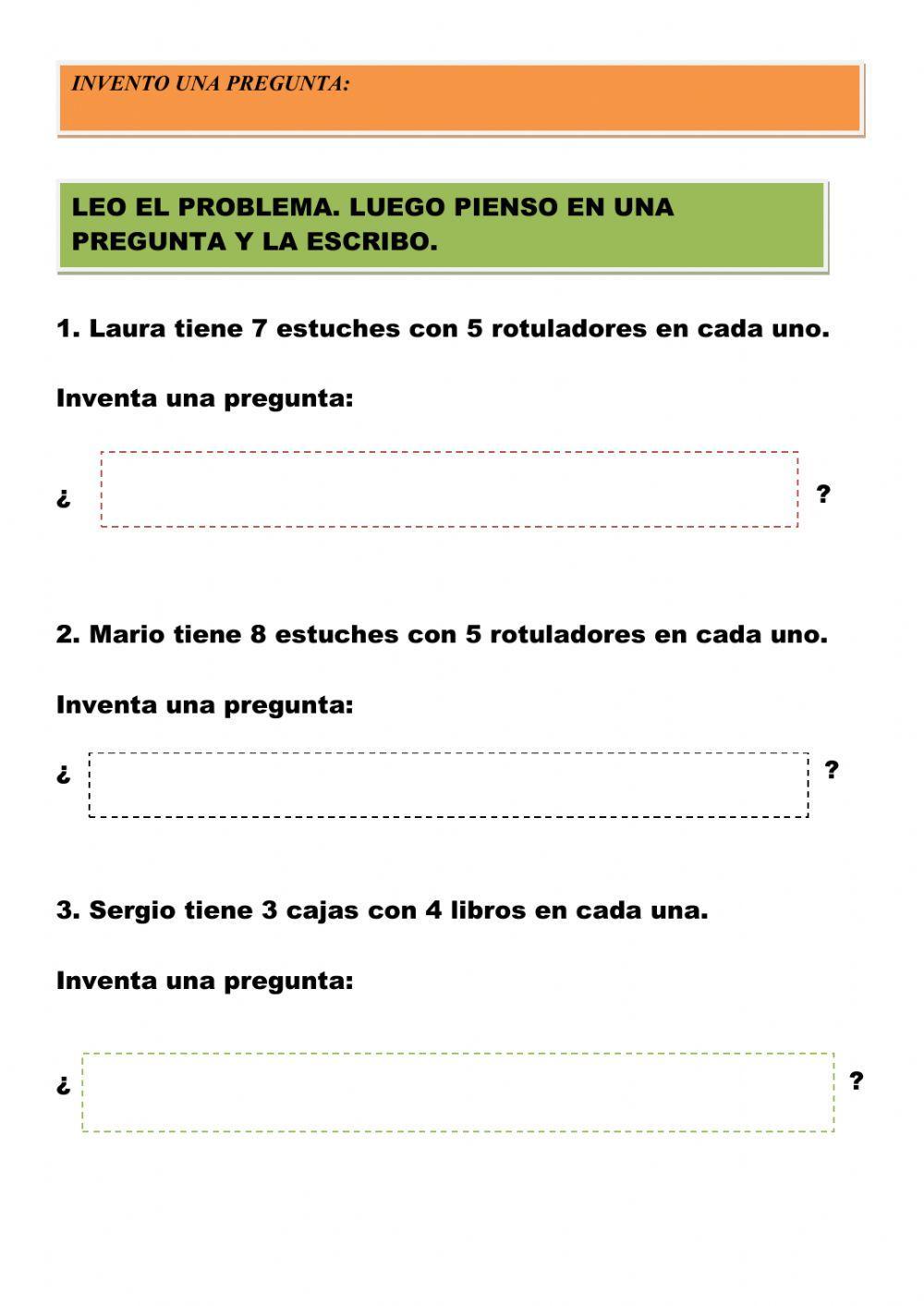 Inventa una pregunta. oaoa