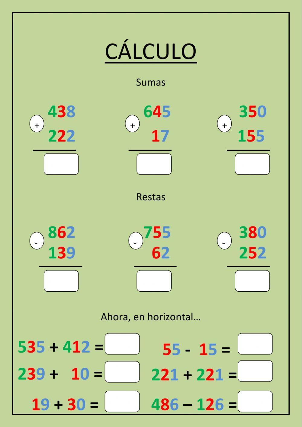Cálculo 2º primaria