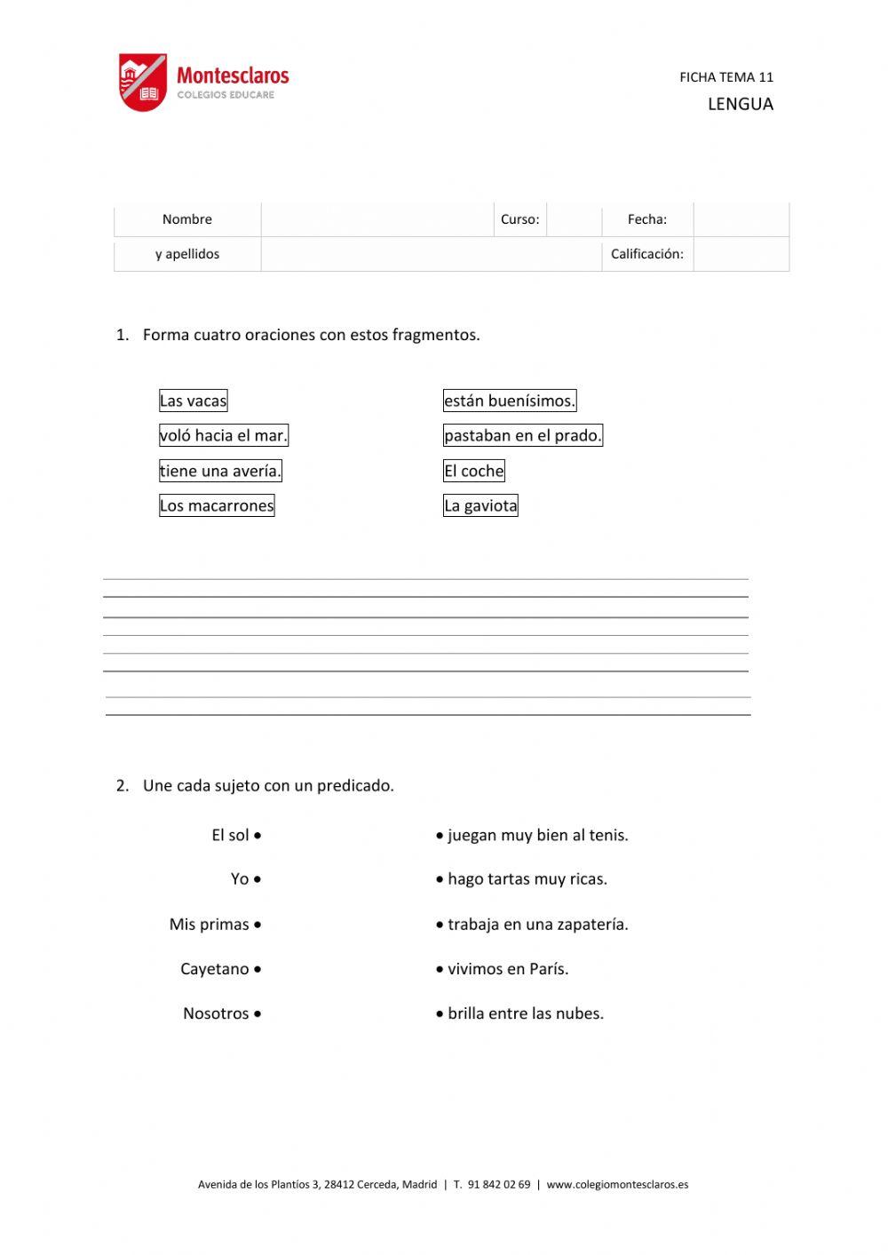 FICHA LENGUA TEMA 11