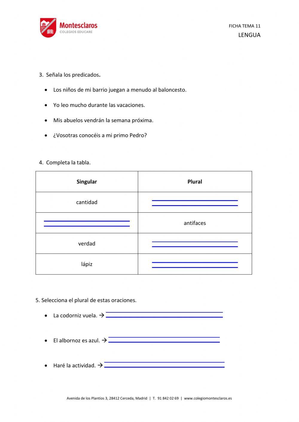 FICHA LENGUA TEMA 11