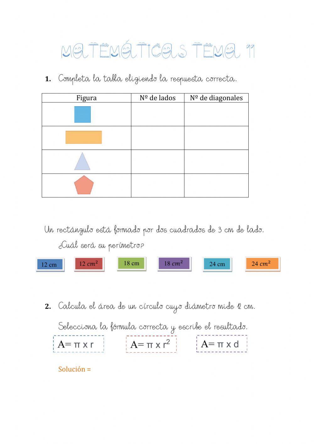 MATEMÁTICAS TEMA 11