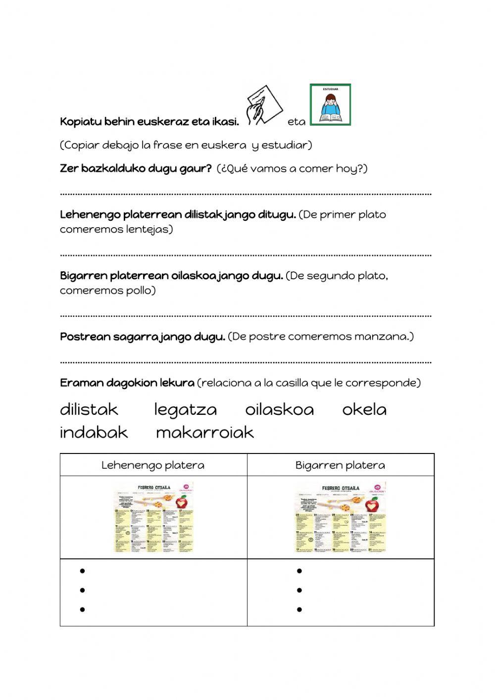Frutak menu esaldiak