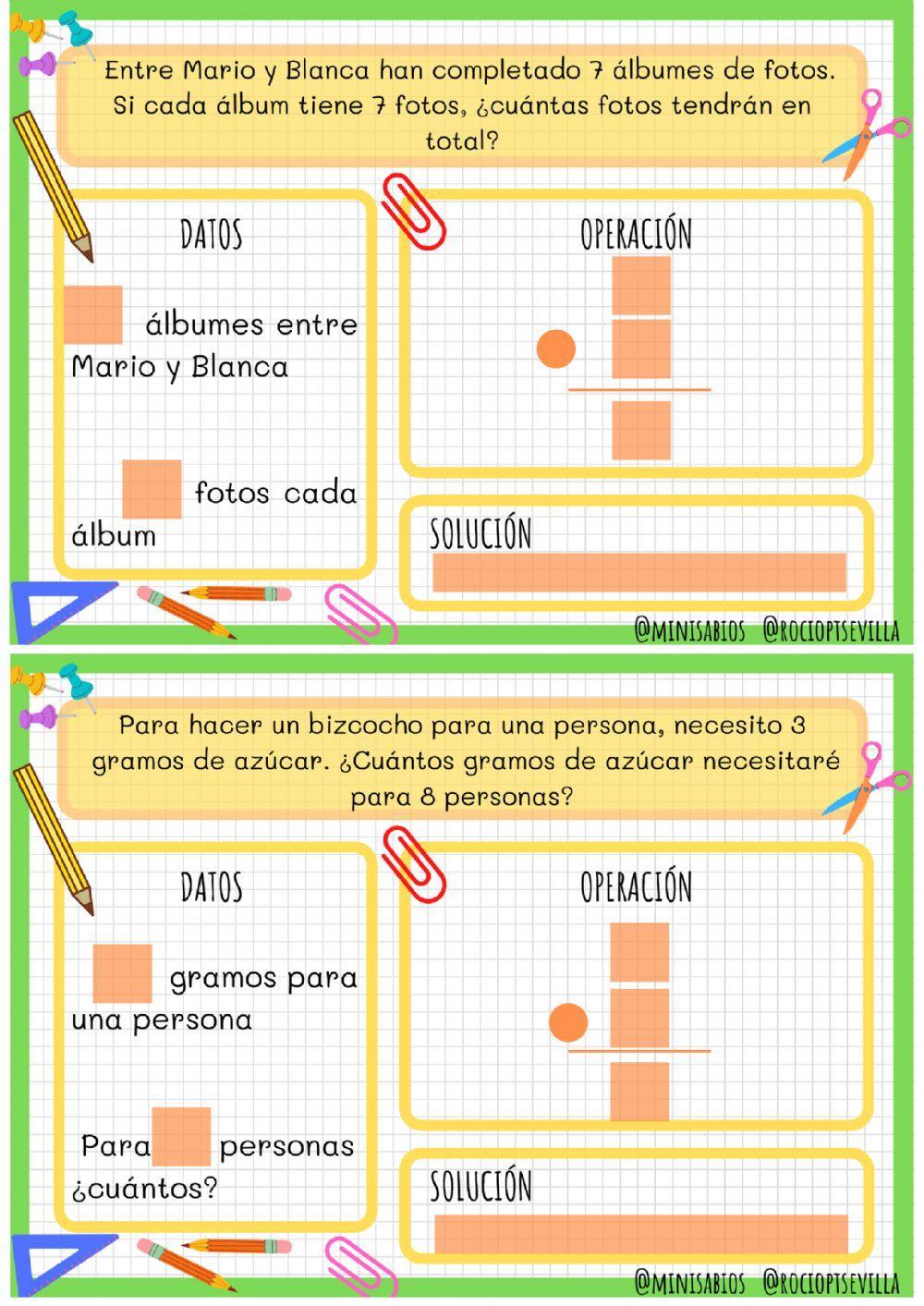 Problemas de multiplicación