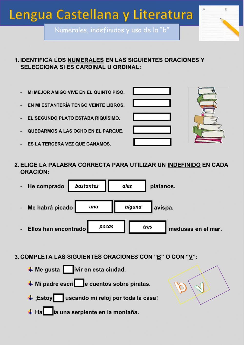 Numerales, indefinidos y uso de la -b-.