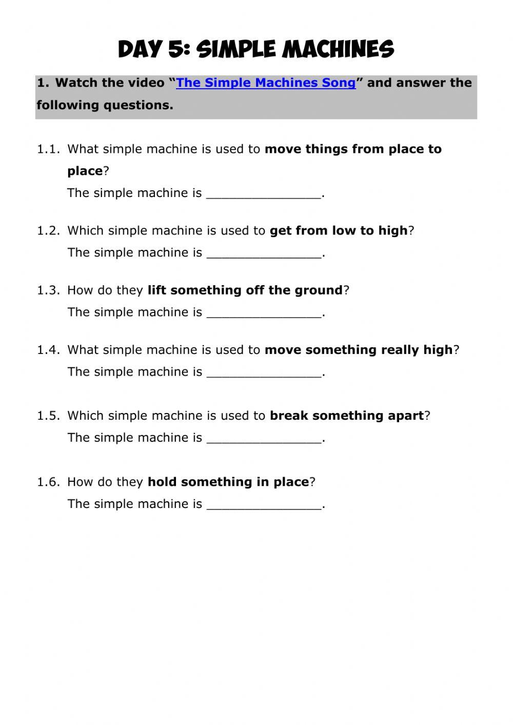 MACHINES 2 - Simple Machines