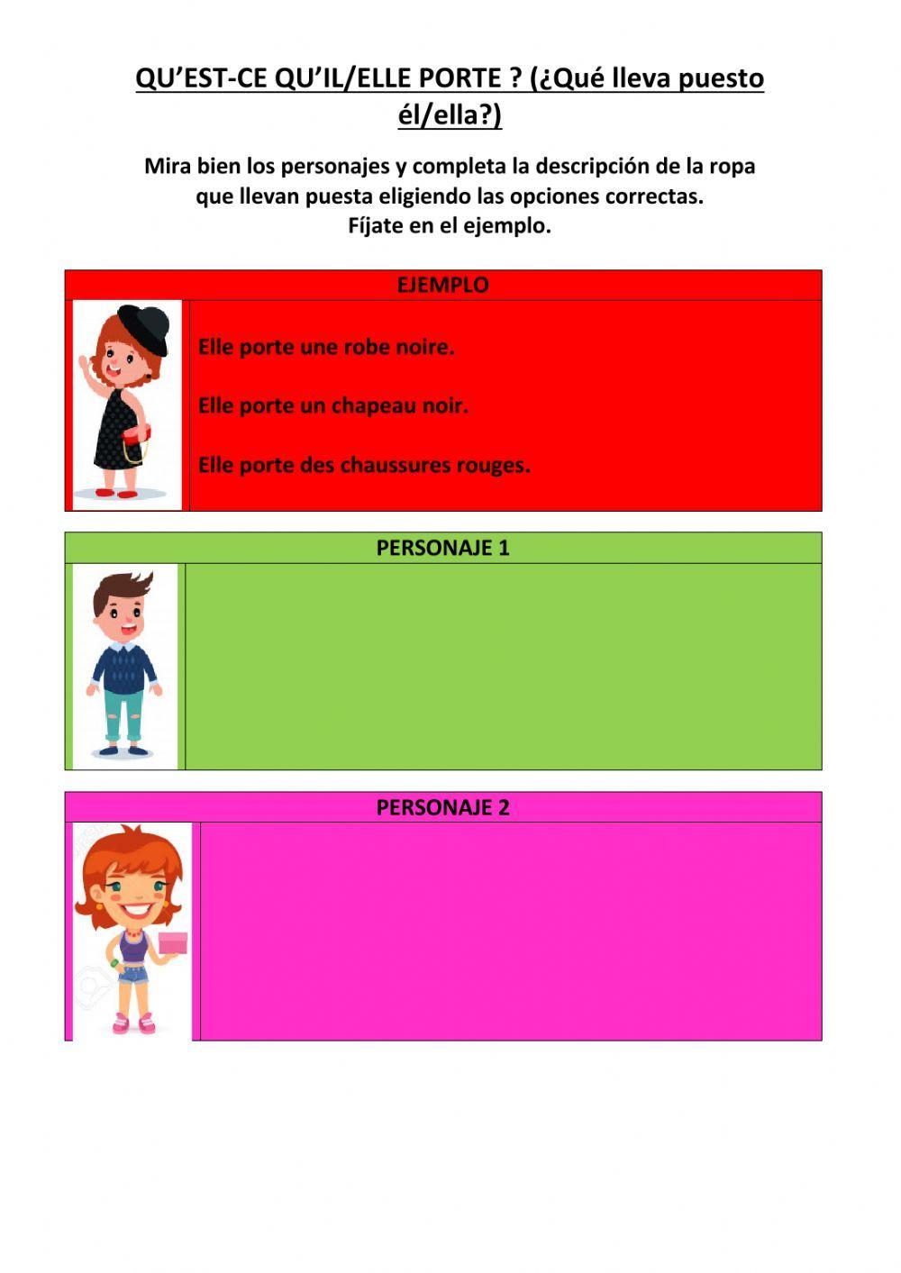 CE Qu'est-ce qu'il-elle porte?