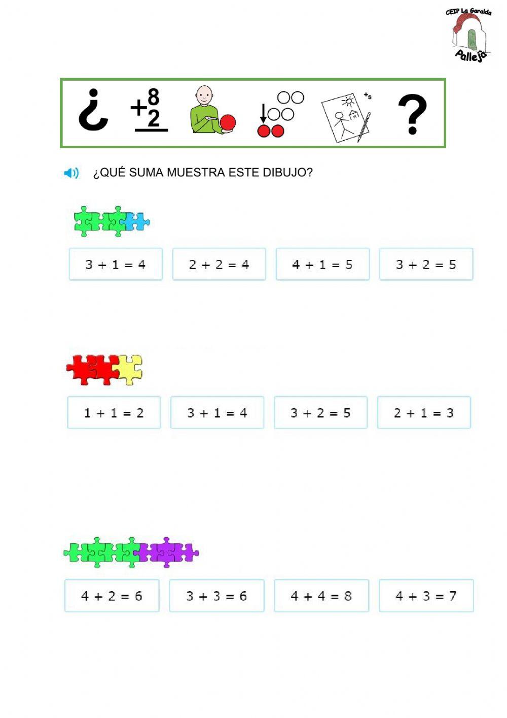 ¿Qué suma muestra este dibujo? 2