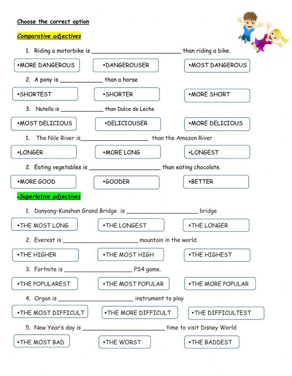 Comparative and Superlative Adjectives