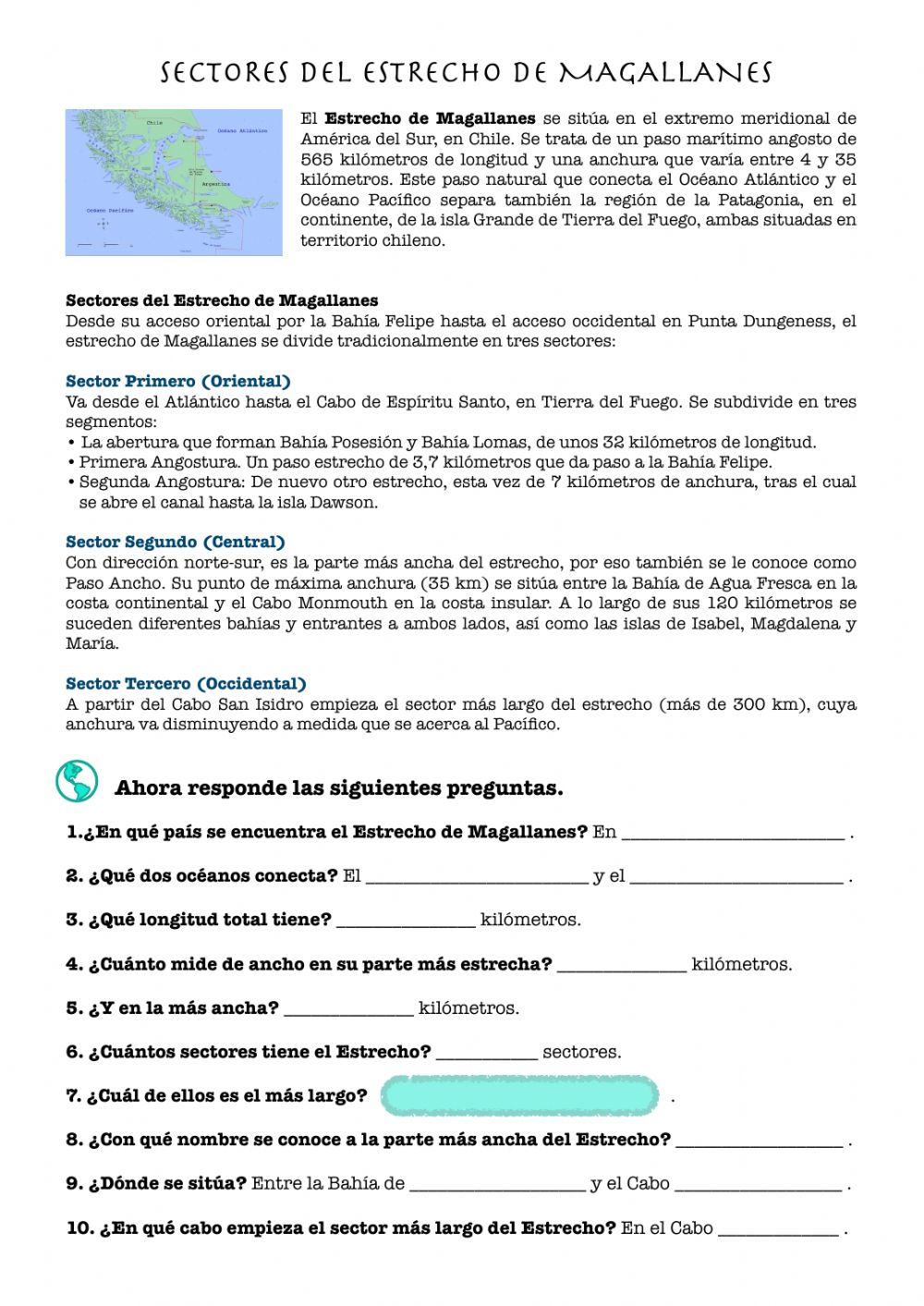Sectores del Estrecho de Magallanes