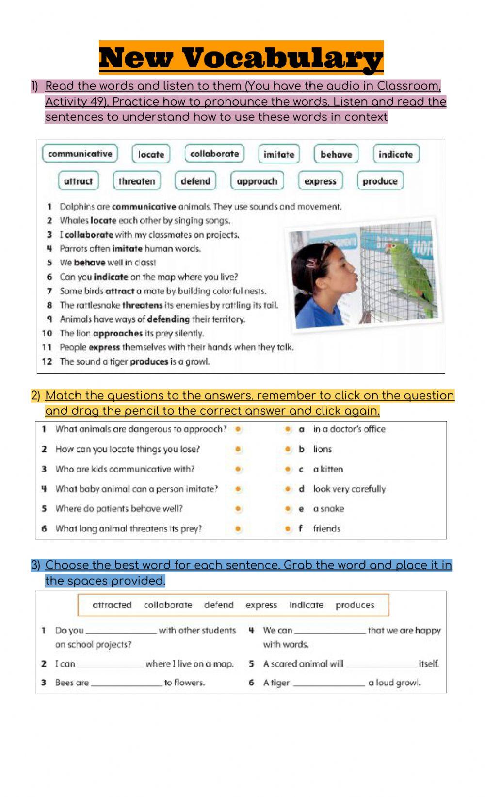 New Vocabulary, Unit 8, Oxford Discover 5
