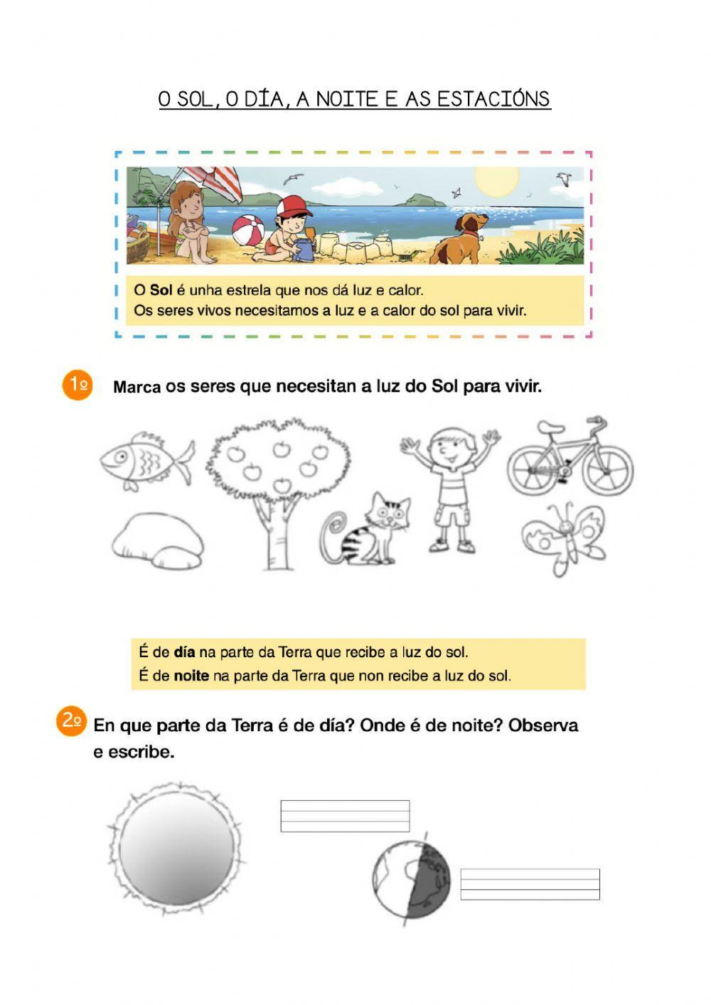 O sol, o día, a noite e as estacións