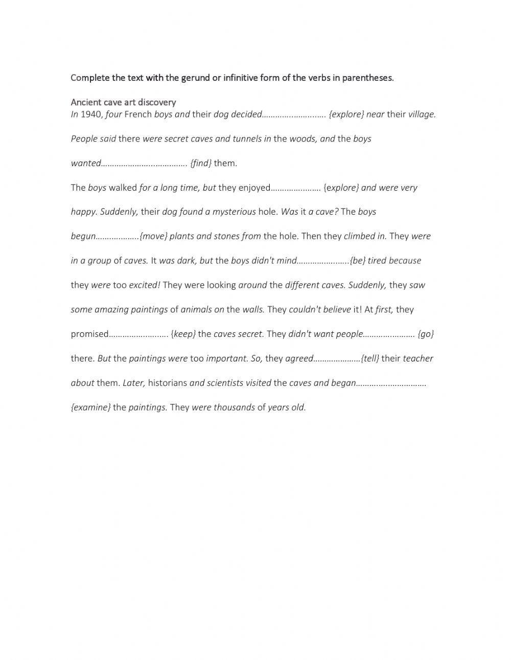 CULTURE AND SCIENCE TO INFINITIVE OR GERUND