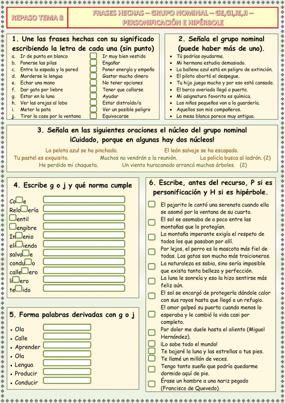 Caste - Repaso 8 Caste - Repaso 8
