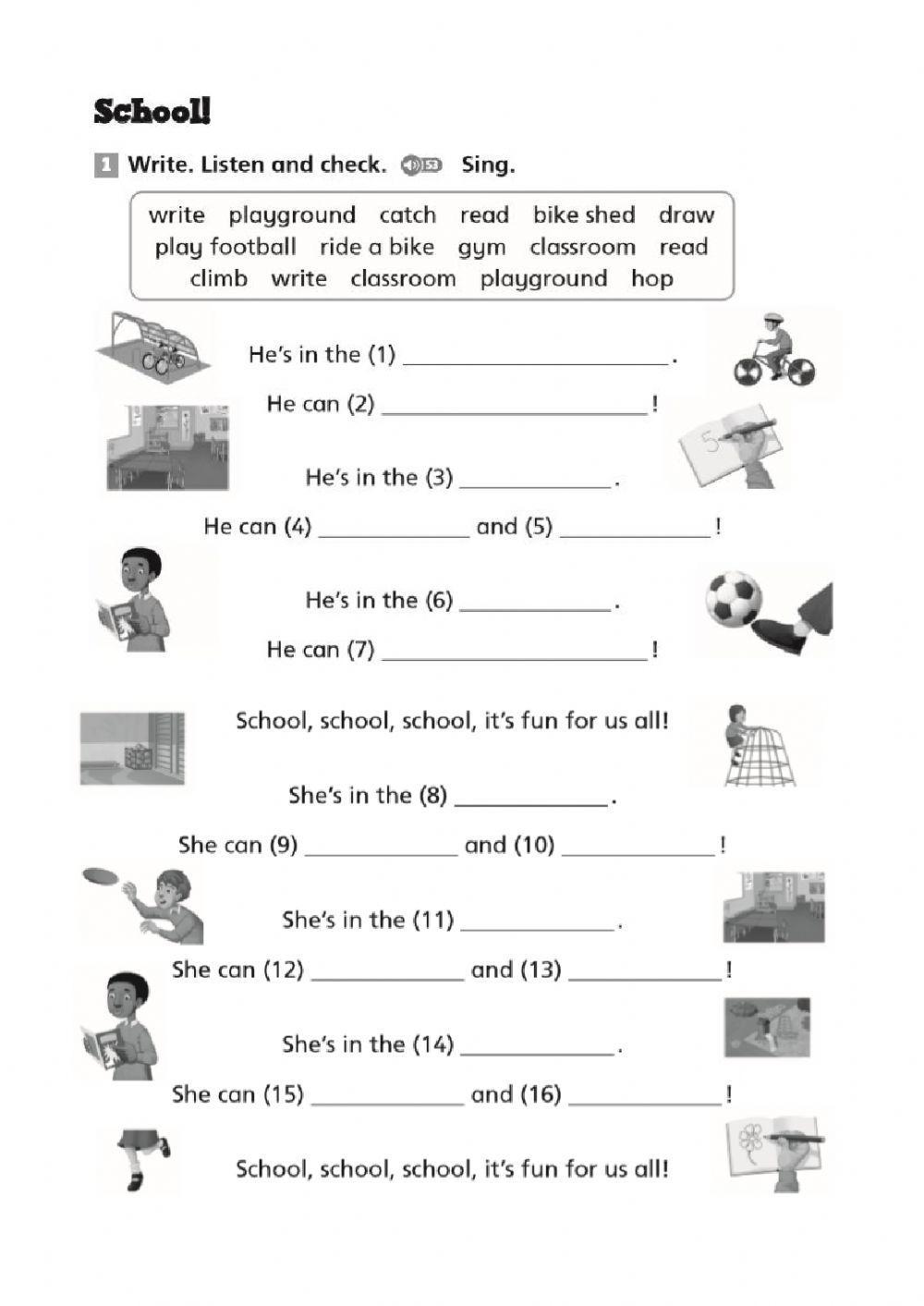 Lugares en el colegio