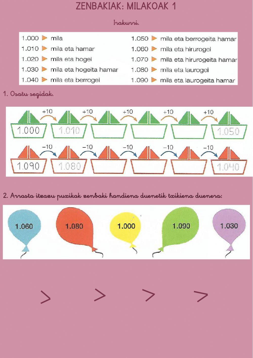 Milakoak eta hamarrekoak 1