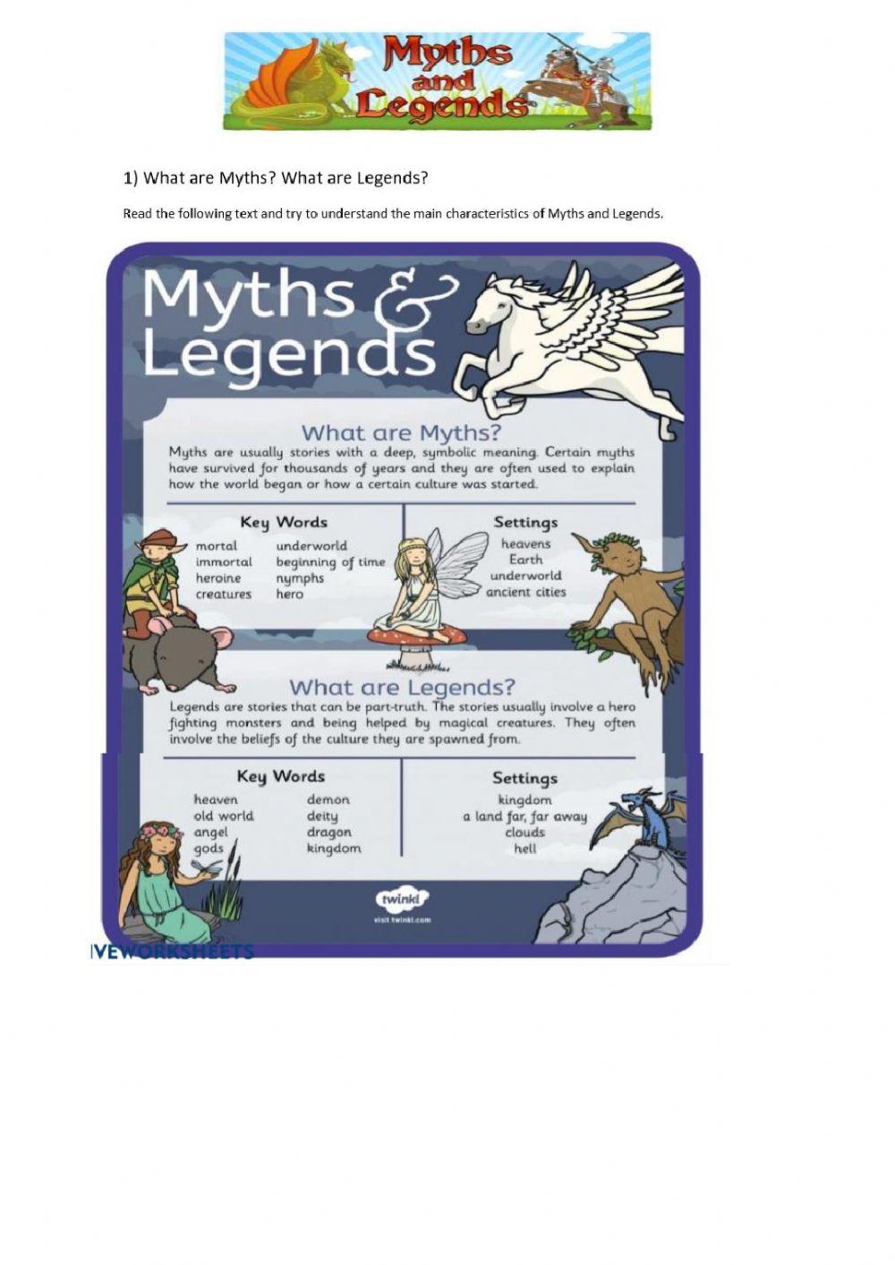 Myths and Legends online exercise for | Live Worksheets