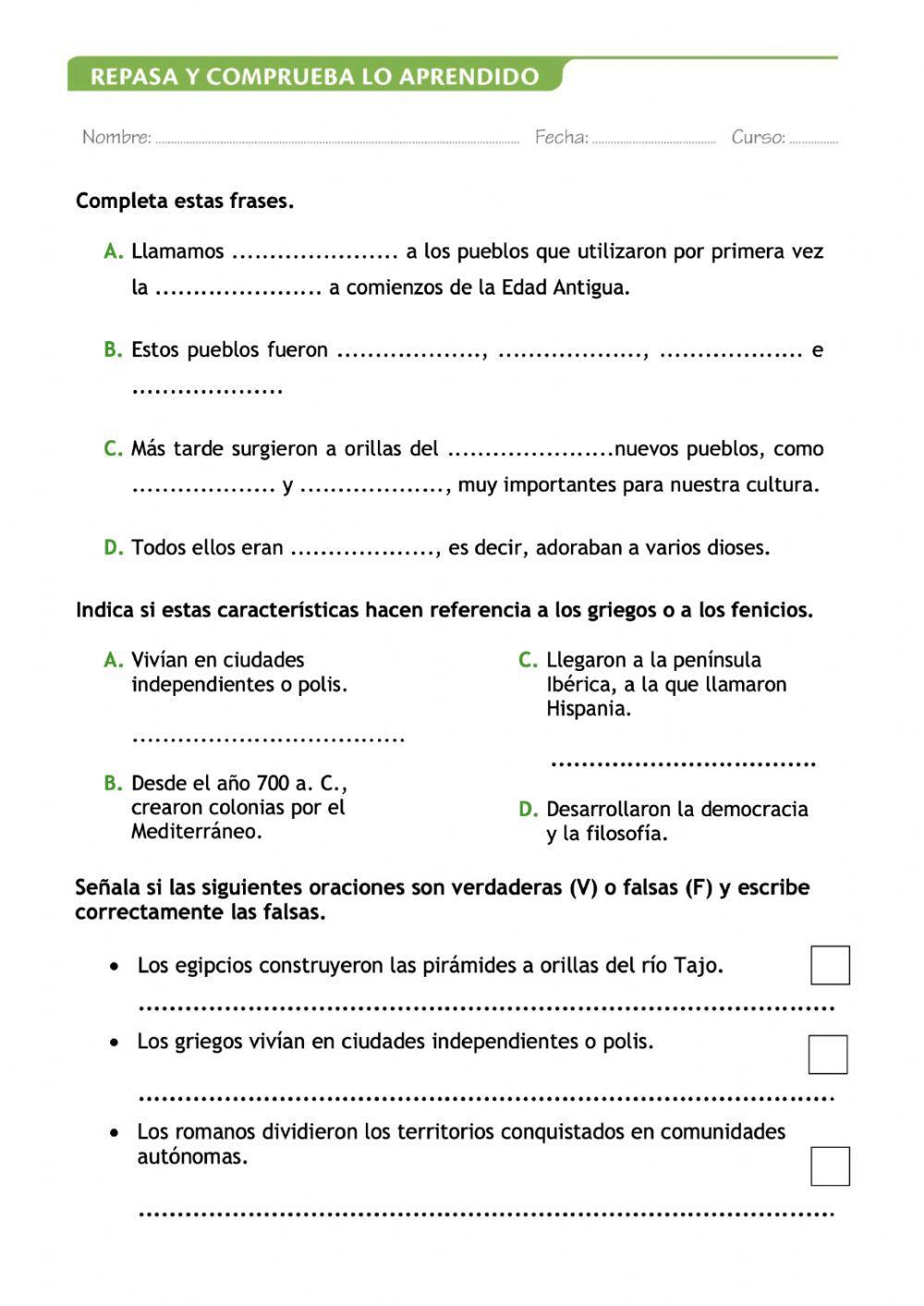 La edad antigua exercise for 4º PRIMARIA Live Worksheets La edad antigua exercise for 4º PRIMARIA Live Worksheets