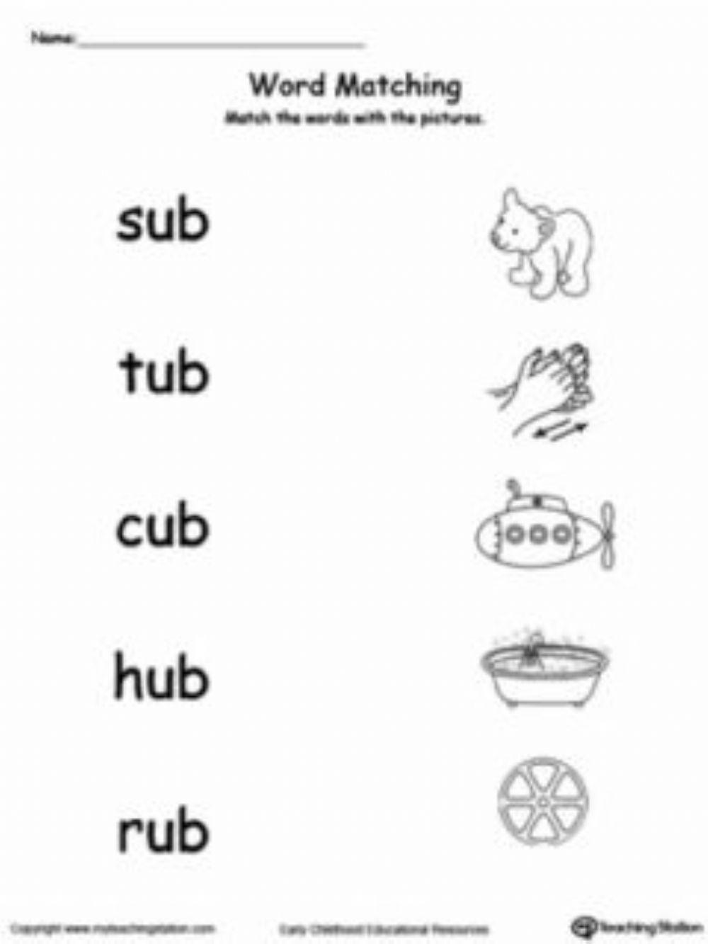 Ub words family interactive worksheet Live Worksheets