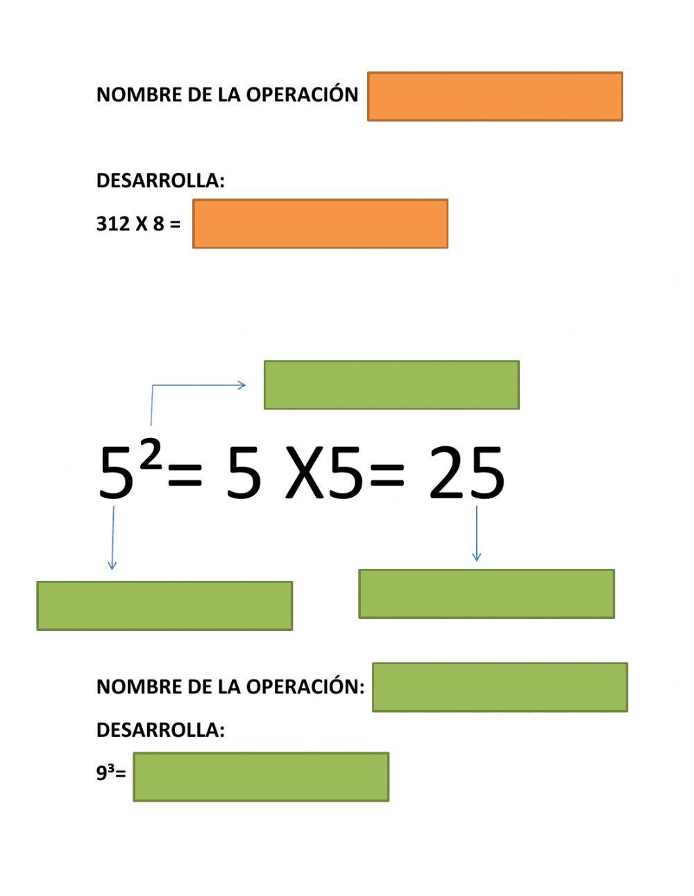 Términos de las operaciones