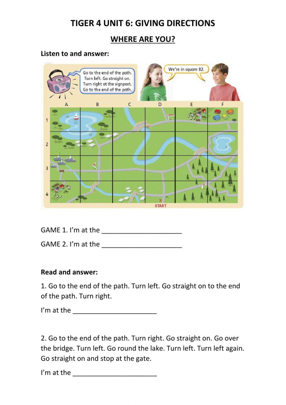 Tiger 4 unit 6 Giving directions