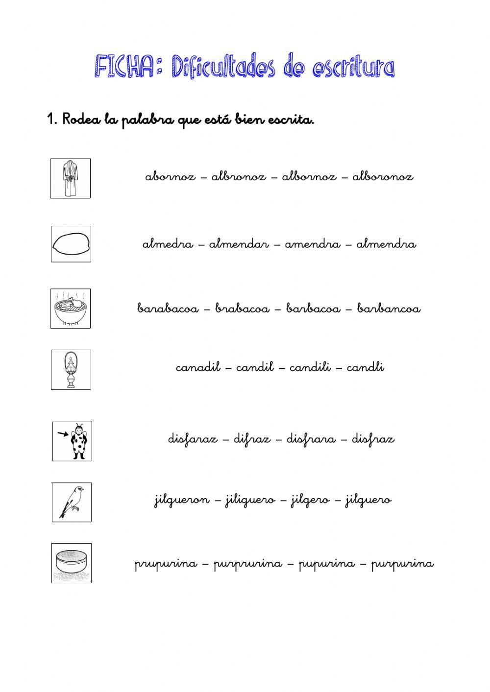 Identifica la palabra correcta