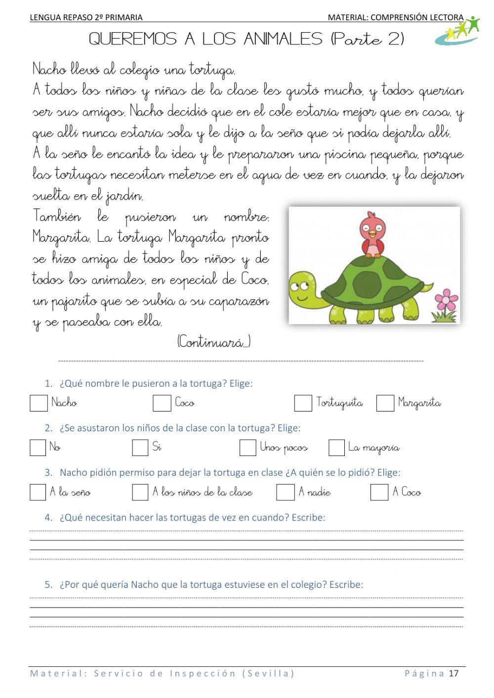 09 Queremos a los animales Parte 2. Lecturas cortas