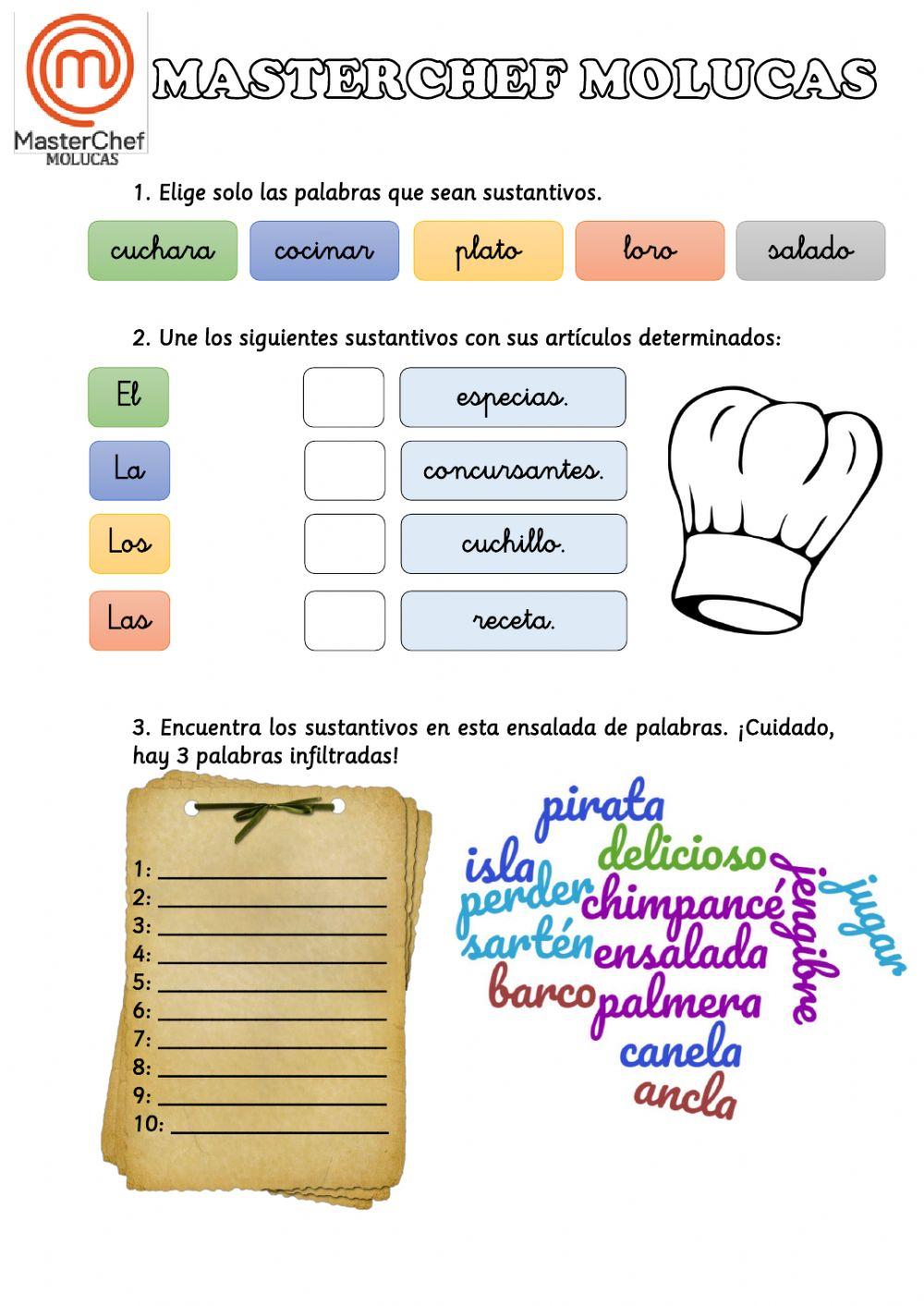 Masterchef Molucas (sustantivos)