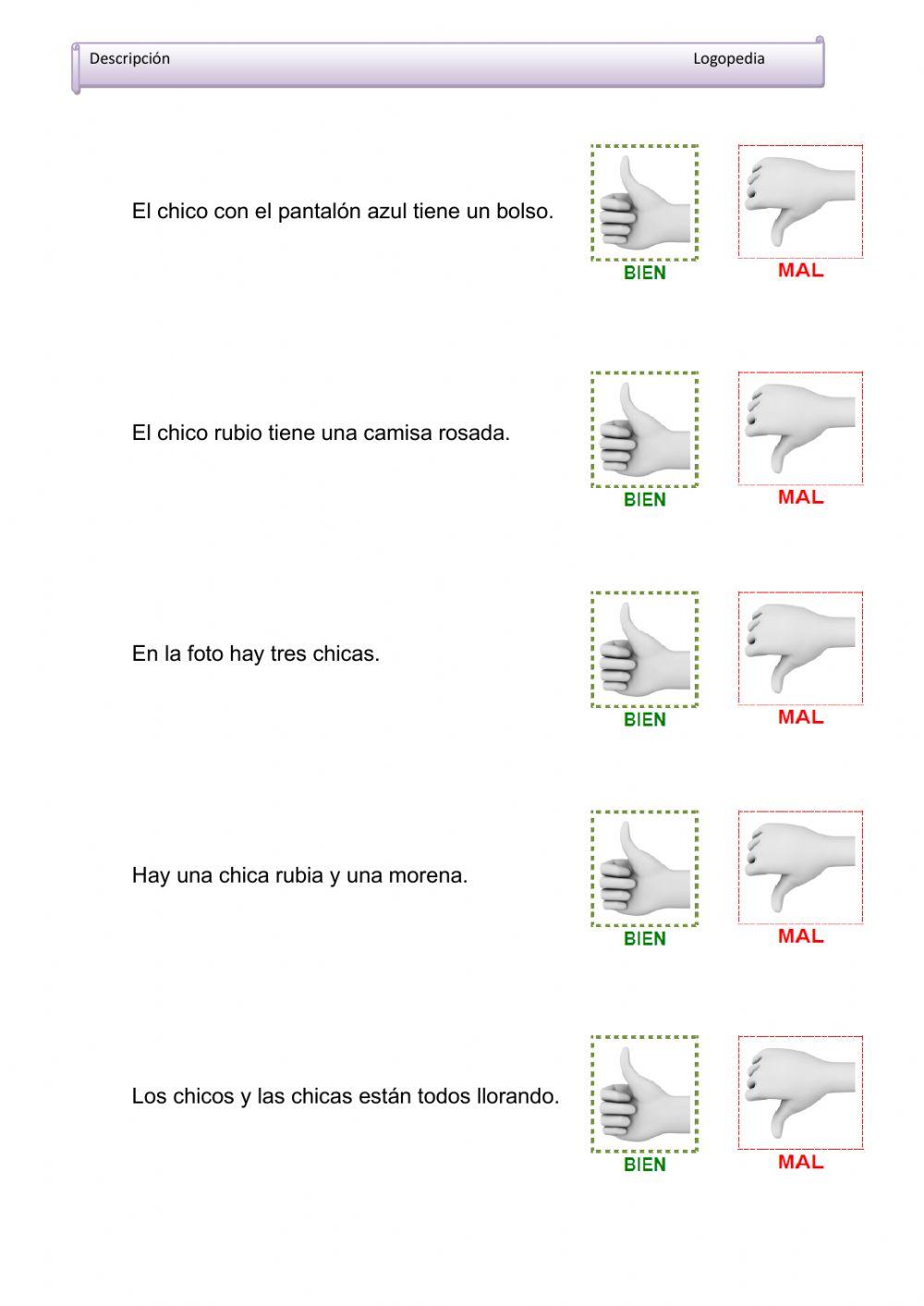 Descripción y comprensión lectora