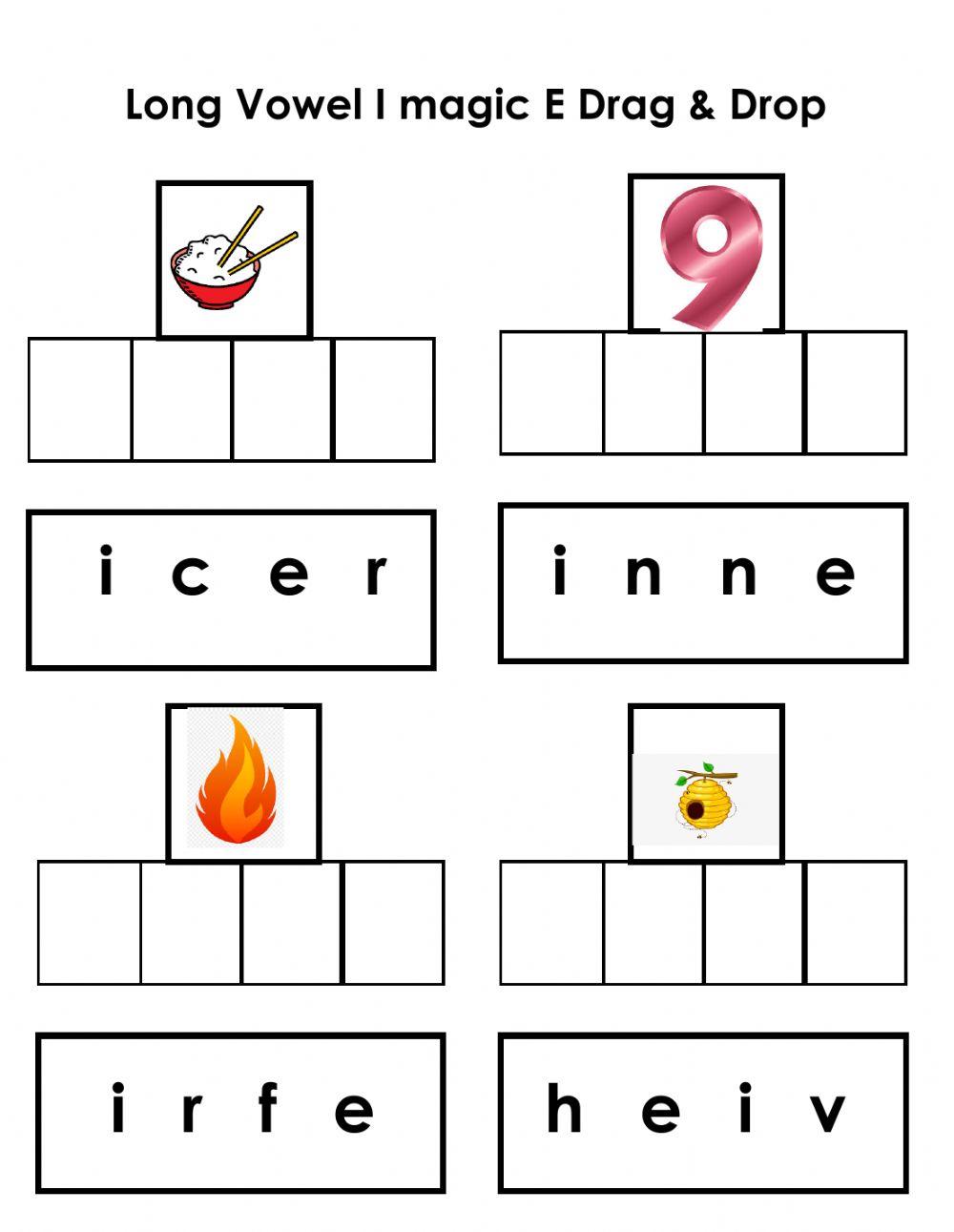 Long I magic E drag & drop Long I magic E drag & drop