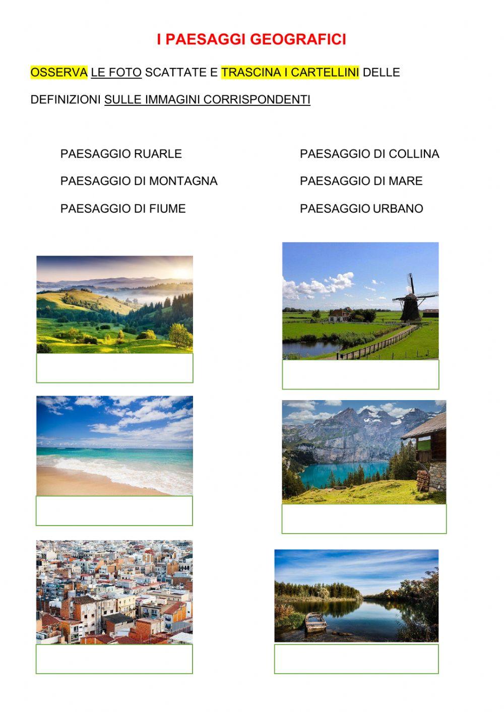 I paesaggi geografici