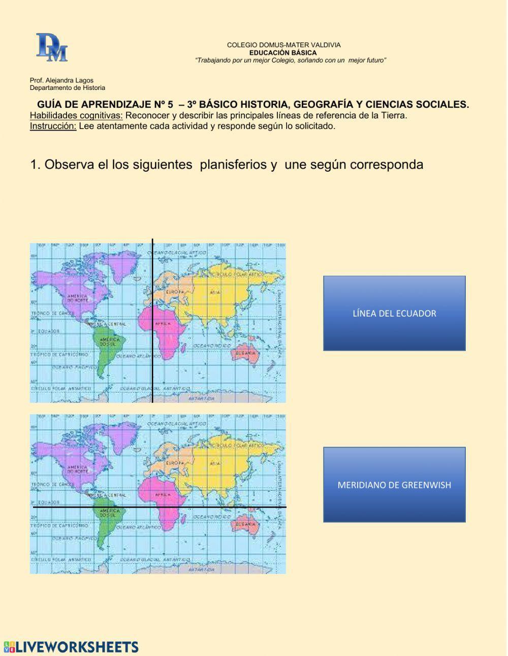Lineas de referencia: Paralelos y Meridianos